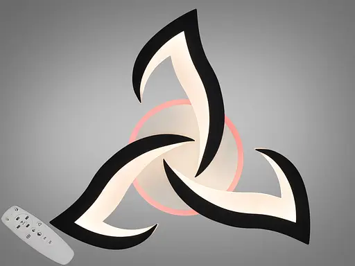 Потолочная светодиодная люстра с пультом, димером, 45W, черная - фото 1