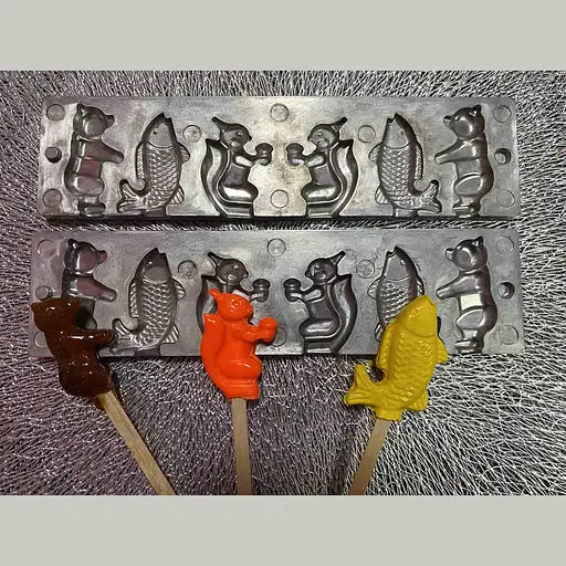 Форма для приготовления леденцов и конфет "Мишка, Рыбка, Белочка", ХЕАЗ Серебристый 85993 - фото 2