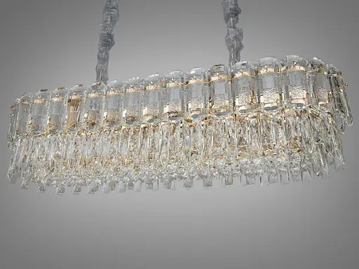 Вражаюча новинка кришталева люстра овальної форми, 8 ламп, золото - фото 3