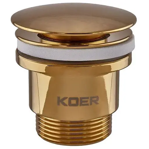Донний клапан Koer PW-01-10 Click-Clack універсальний KR5193, Золотий - фото 1