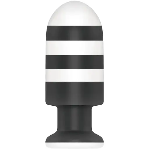 Анальна пробка LoveToy X-Missioner 19.5 см (чорно-білий)