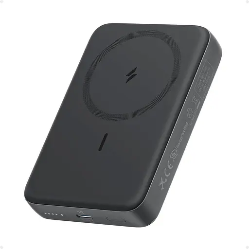 Магнитный Magsafe павербанк Anker A1684 10000 mAh с беспроводной зарядкой для iPhone УМБ черный