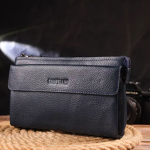 Клатч кожаный мужской Canpellini 22,5х14х4 см sum0022429 - фото 7