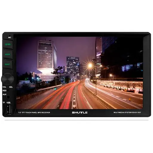 Автомагнітола 2DIN Shuttle SDUD-7037 екран 7 дюймів сенсорний Bluetooth USB SD FM MirrorLink Чорний - фото 1