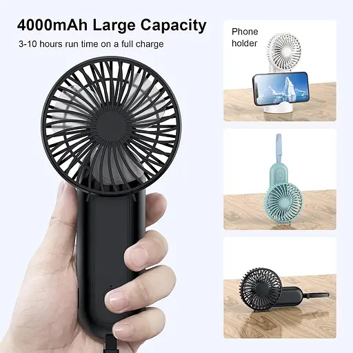 Ручной вентилятор APPFUSHI портативный USB 4 скорости - фото 5