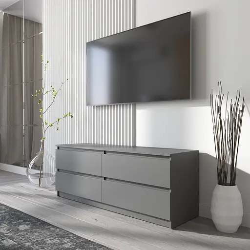 Тумба под телевизор Vays R-6, 4 ящика без ручек, ЛДСП, 140×40×53 см - фото 2