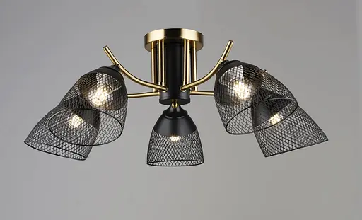 Люстра на п'ять плафонів K2264/5 (Чорний+Мідь)