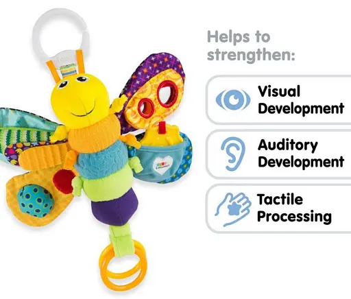 М'яка іграшка підвіска Lamaze Світлячок Фреді L27024 з прорізувачем та пищалкою - фото 3