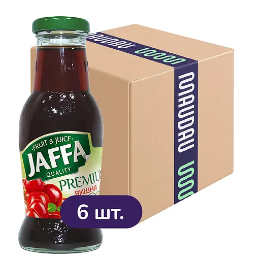 Упаковка нектара Jaffa Вишневый 1.5 л (250 мл х 6 шт.) - фото 1
