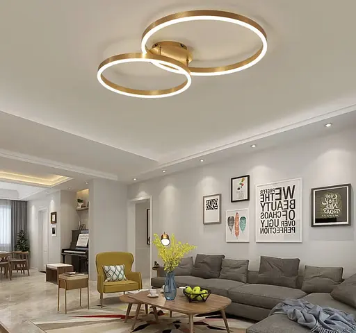 Світлодіодна люстра Anelli на 2 кільця Line.F A 8008/2 GD - фото 2