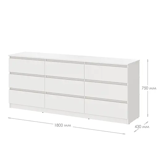 Комод у вітальню MebelStar Нео 9Ш 180x43x75,5 см Аляска сірий (MBS-1321) - фото 4