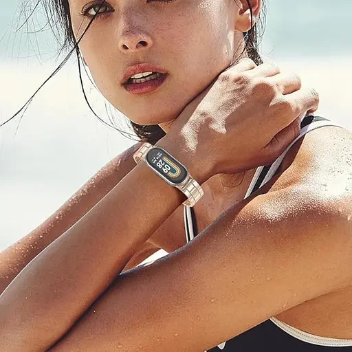 Комплект ремінці Tamister для фітнес-браслета Xiaomi Mi Band 8 та 9 Bead design - Milanese design Rose gold - фото 8