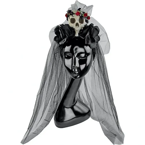 Обруч Череп з трояндами у віночку - фото 1