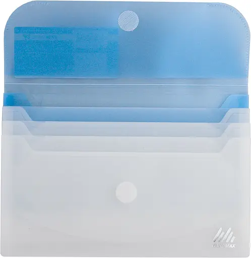 Папка-конверт TRAVEL BM.3708-99 BUROMAX, на липучці, DL, 4 відділення, матовий напівпроз.пластик (4823078953162) МІКС - фото 1