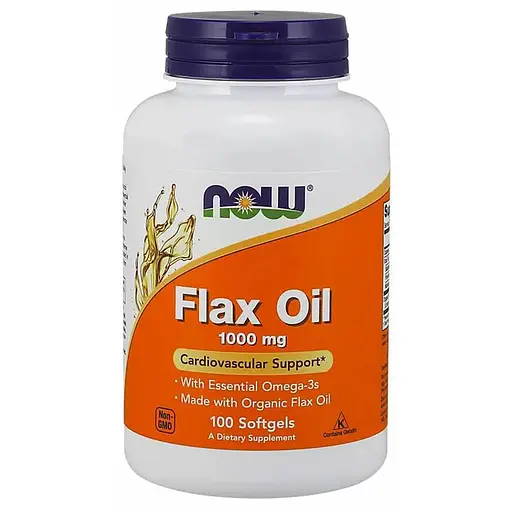 Жирные кислоты Now Flax Oil 1000 мг, 100 капсул