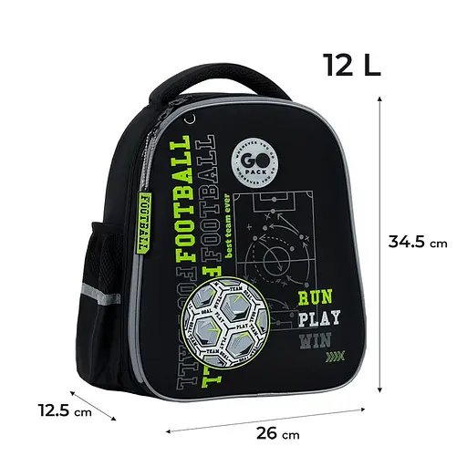 Рюкзак GoPack Education 165S Football Fan Чорно-сірий (GO26-165S-4) - фото 2