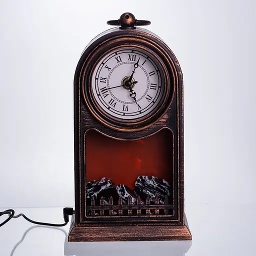 Декоративний новорічний світильник камін-годинник Yiwu з LED-підсвіткою USB CR-3-6  - фото 5