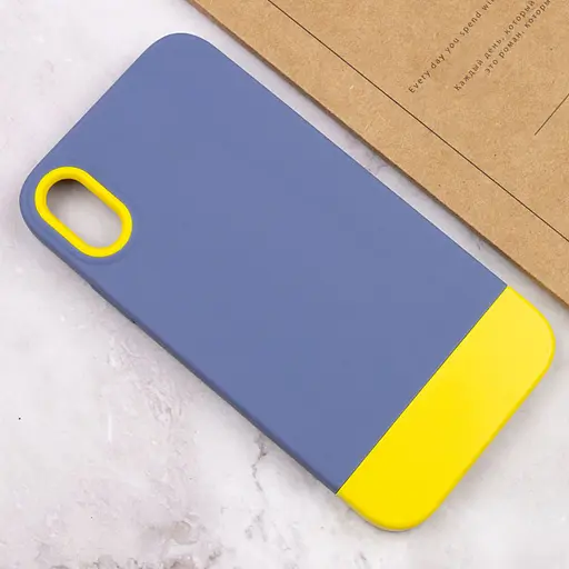 Чохол Epik TPU+PC Bichromatic для Apple iPhone X/XS 5.8 Blue/Yellow - фото 4