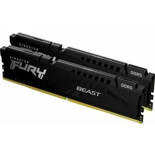 Память 16Gb x 2 DDR5 5600 MHz Kingston Fury Beast черный 36-38-38 1.25V с радиатором (KF556C36BBEK2-32) - фото 1
