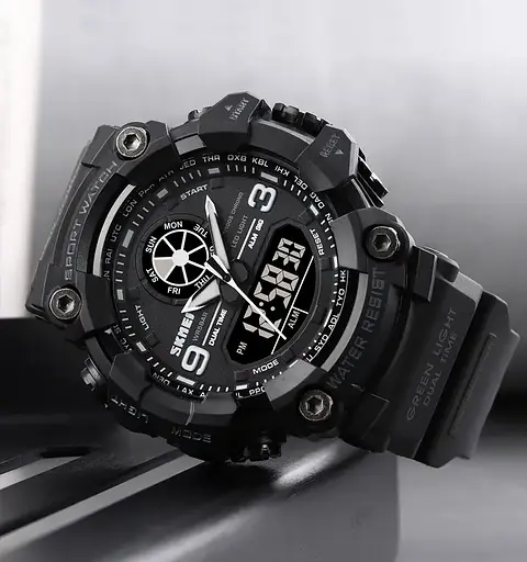 Чоловічий армійський наручний годинник Skmei 1818 Чорний - фото 2