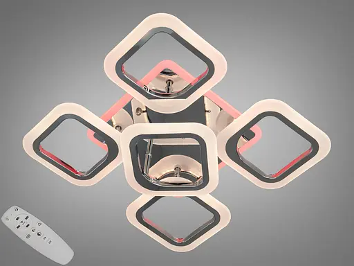 Смарт люстра з пультом, диммером і LED підсвічуванням, 60W, хром - фото 1