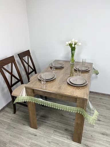 Силиконовая скатерть с оливковым кружевом Арфа 7 см 210х150 см - фото 8