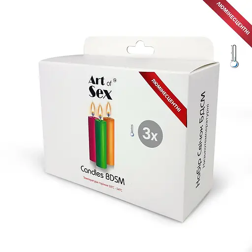 Набор низкотемпературных люминисцентных восковых свечей Art of Sex size S, 10 см, 3 шт. - фото 2