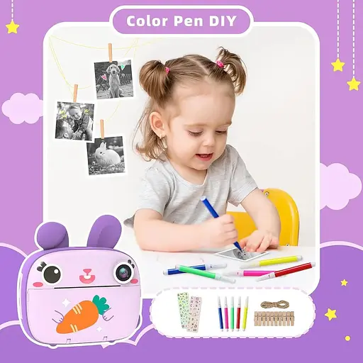 Мгновенная камера для детей печать без чернил и карты 32G - фото 6