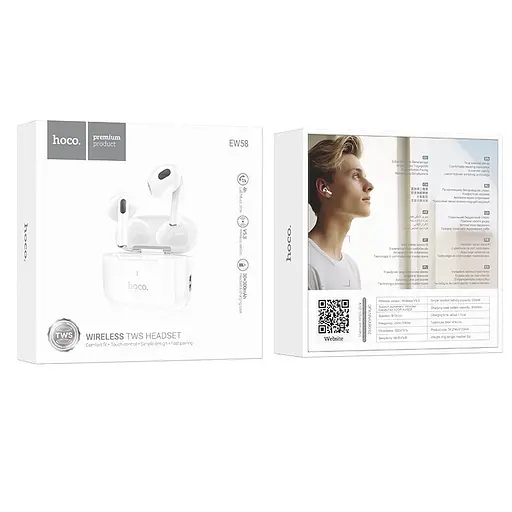 Бездротові навушники Hoco EW58 TWS білі - фото 5