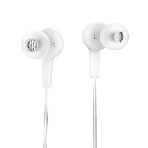Провідні вакуумні навушники Hoco M78 El Placer універсальні earphones with microphone, 3.5 mm, 1.2m, white - фото 2