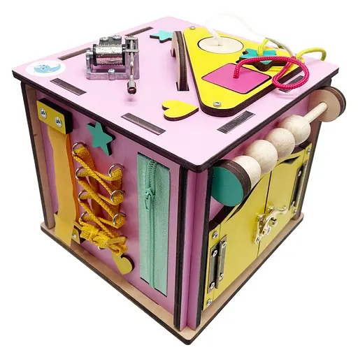 Развивающая игрушка Бизикуб TG200140 15х15 см Розовый - фото 2