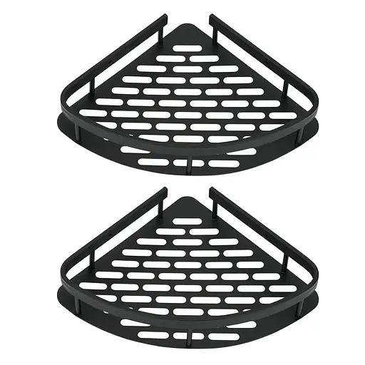 Набір металевих полиць для ванної кімнати Fabrika OPAL 2 шт Чорні (FK-WB1005-2) - фото 9