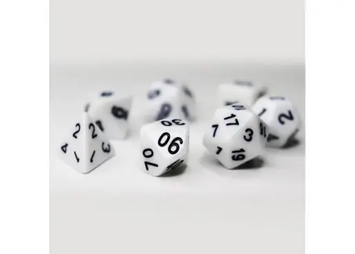 Набор кубиков Opaque 7 Dice Set - White , 7 шт. (g7dopaq07) - фото 2