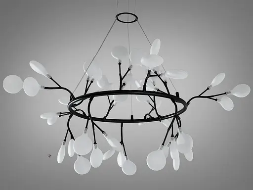 Естетично приваблива, люстра в спальню "Світлячок", 45 ламп, чорний - фото 2