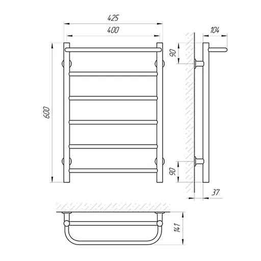 Електрична рушникосушка Laris Зебра Прайм ЧК6 400x600 75201024 - фото 5