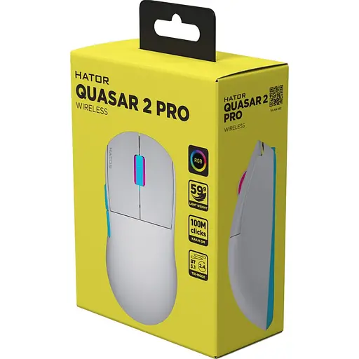 Мышь Hator Quasar 2 Pro Wireless White/Cyan (HTM561WC) [116881] - фото 5