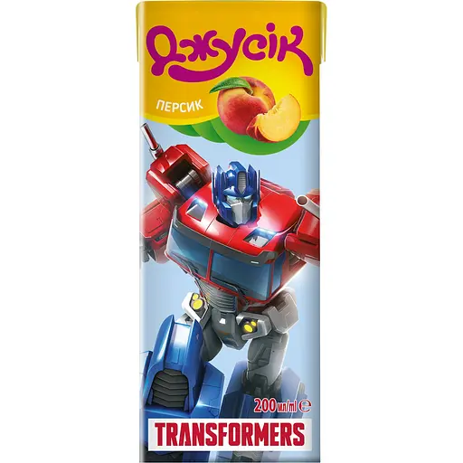 Упаковка сока Джусік Transformers Персиковый с мякотью 2.4 л (200 мл х 18 шт.) - фото 2