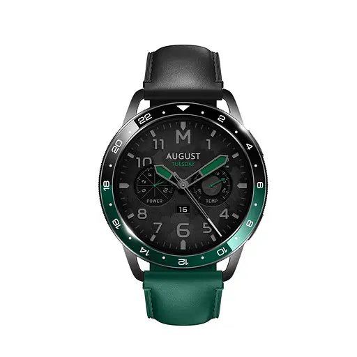 Ремінець шкіряний Tamister для годинника Xiaomi Watch 2/ 2Pro/ S4/ S3/ S2/ S1 22 мм Black-green - фото 2