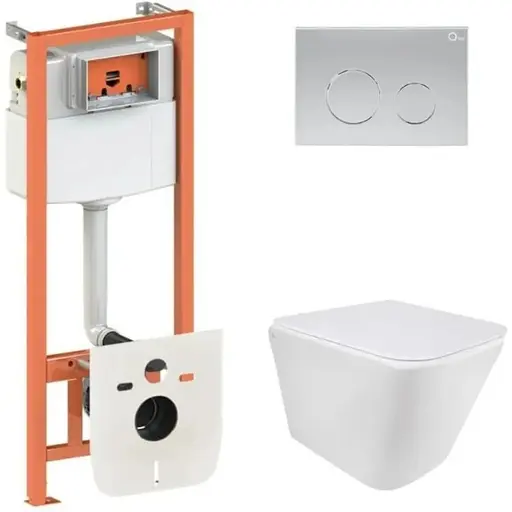 Набір Q-tap Nest 4 в 1 підвісний унітаз Tern Ultra Quiet 490x365x325 + комплект інсталяції QT1733052EUQW45159 - фото 1