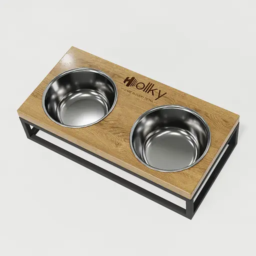 Hollky Base S — миски на підставці для маленьких собак та котів (2 × 0,45 л) - фото 4