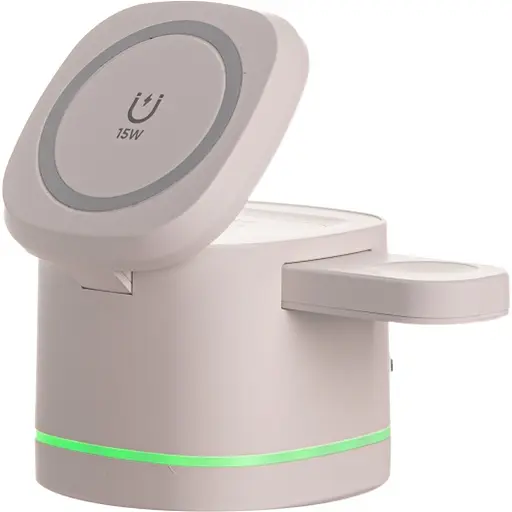 Беспроводное зарядное устройство для TheGeneral BlitzLink 15W с подсветкой белое (40051419-08)