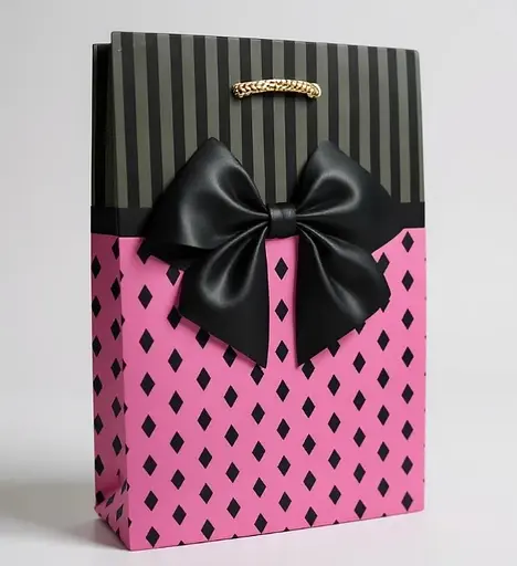 Подарочный пакет, 150 г/м², Бант, 11x18x5 см, 6 шт. в упаковке