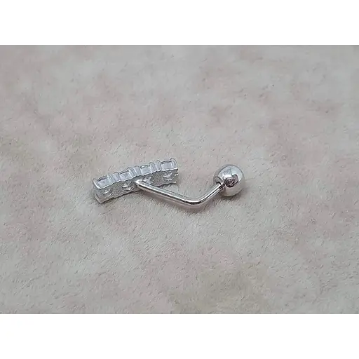 Срібна сережка для пірсингу пупка Umax. 7027U - фото 3