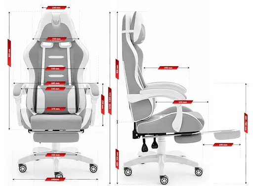 Компьютерное кресло Hell's HC-1039 Gray (тканина) - фото 8