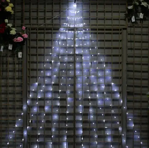 Новогодняя конусная гирлянда 3 м 10 нитей 300 LED лампочек Белый - фото 7