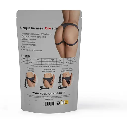 Трусики для страпона Strap-On-Me Harnais Lingerie Unique - One Size - Grey - фото 8