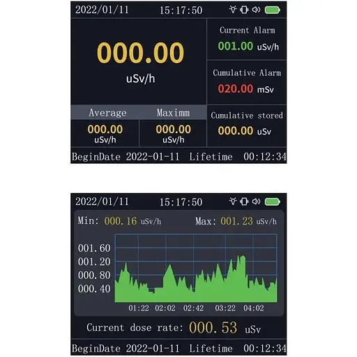 Дозіметр радіації професійний радіометр Fnirsi GC-01, акумуляторний (100922) - фото 7