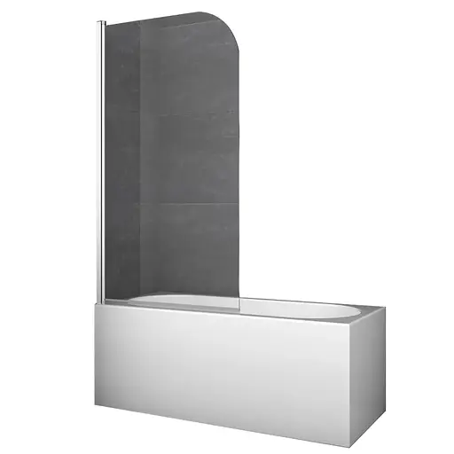 Шторки скляні на ванну Koer SR BS01-80x140-TR-01 прозоре скло 6 мм, хром KR5400, Універсальна, прозорий, хром - фото 1