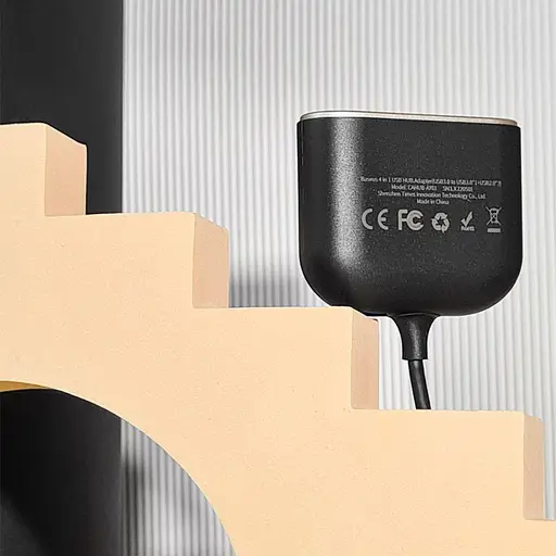 USB-Хаб Baseus Square Round USB to USB 3.0 + 3USB 2.0 (1m) black (CAHUB-AY01) - фото 4