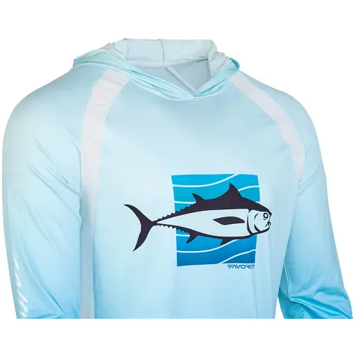 Реглан Favorite Hooded Jersey Tuna XL Голубой - фото 3